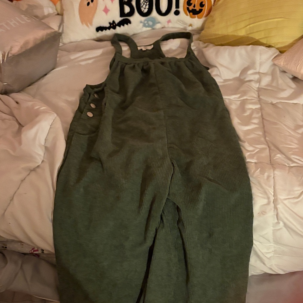 Green Corduroy Overalls
